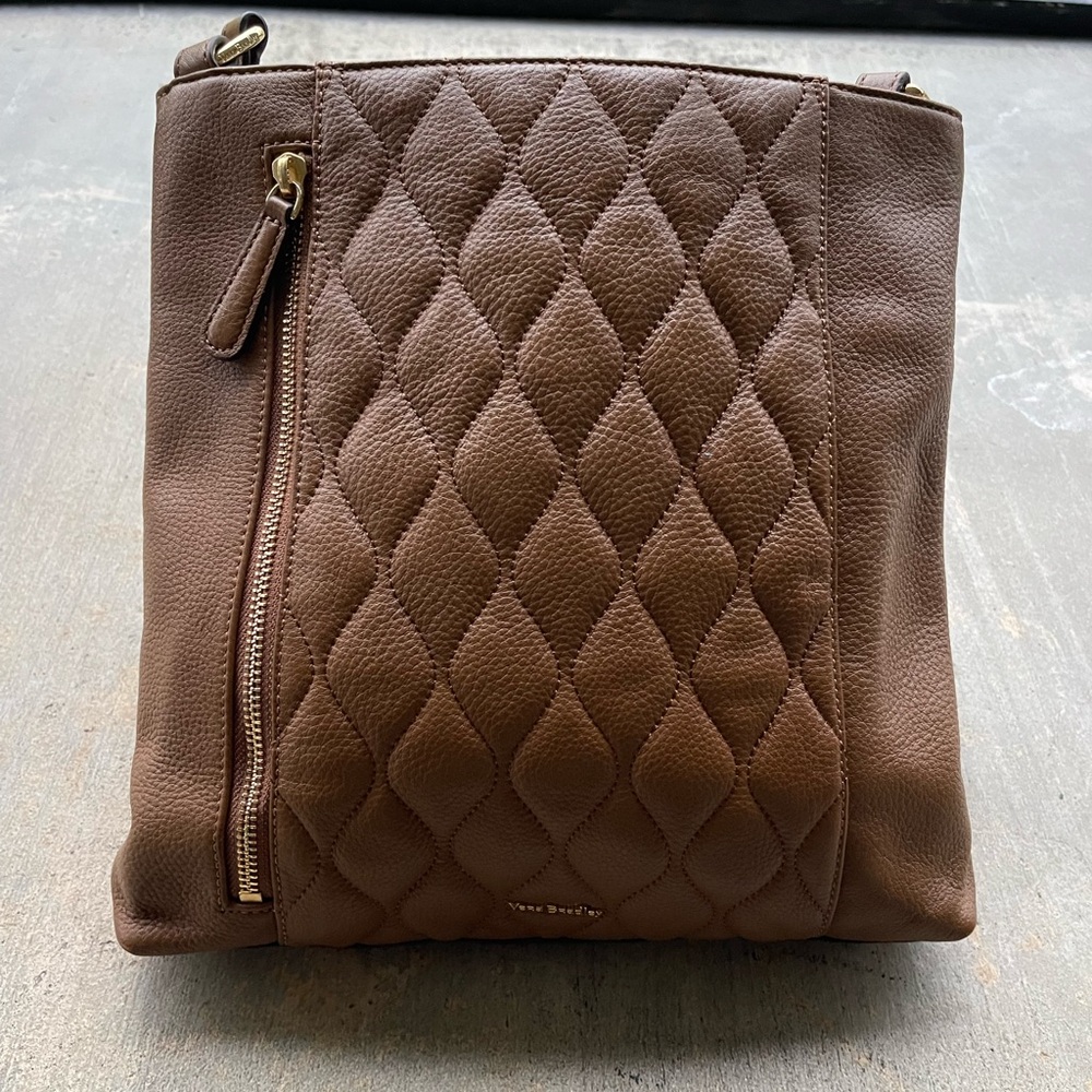 Crossbody leather bag Cognac brown